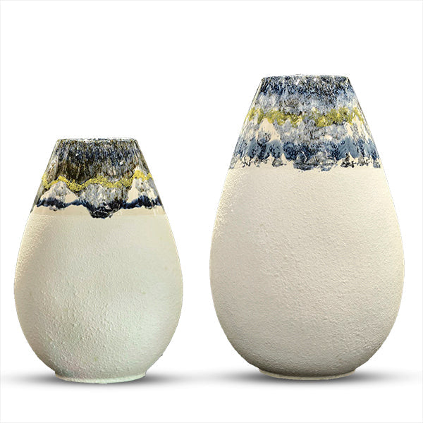 Snow White Handpainted Vase