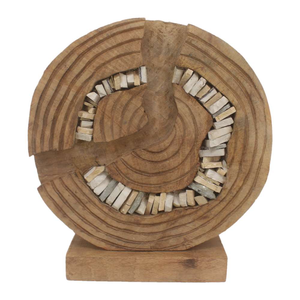 Wall Panel Log with Stones - L
