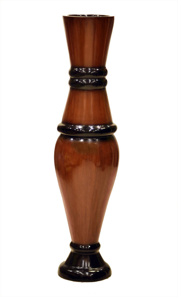 Wooden Finish Ceramic Designer Vase